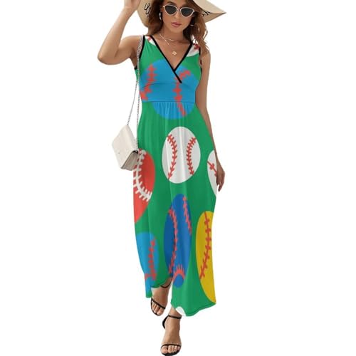 Women's V-Neck Sleeveless Flared Midi Dress for Vacation Party Wedding