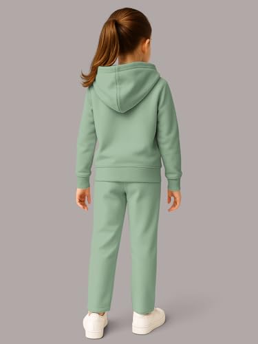 Image of HELLCAT Trendy Co-ords With Hoodie Sweatshirt and Trackpant Clothing Set for Girls.