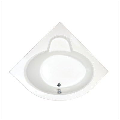 6060A Trinidad 60 x 60 x 23" Corner Soaking Bathtub Color: White, Tile Flange: Yes