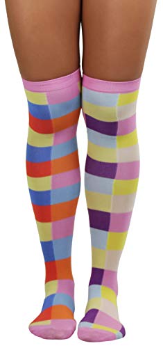 Image of ToBeInStyle Women's Fun Rainbow Harlequin Polka Dot Acrylic Socks