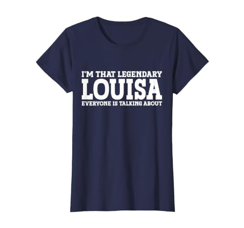 Louisa Personal Name Women T-Shirt, Women, Navy Blue, Small