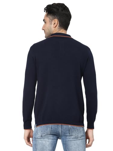 Image of Kalt Mens Basic Solid Full Sleeves Polo Cotton Blend Knitted Regular Fit Polo-Neck T-Shirts with Collar Stylish