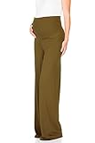 My Bump Women's Maternity Casual Bohemian Damask Palazzo Pants W/Tummy Control (X-Large, Olive SD)