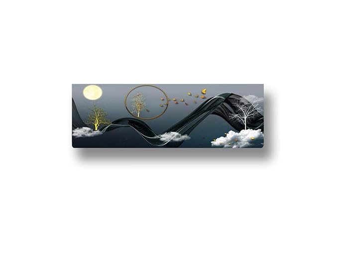 Image of Polyester Printed Air Conditioning Dust Cover Folding Designer Ac Cover For Indoor Split Ac 1.5 Ton (97X 31X 21 Cm ) (Moonlight)