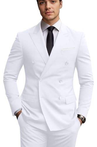 Men's Suit 2 Piece Suits Double Breasted Men Slim Fit Suit Blazer Pants Set Wedding Prom Tuxedos
