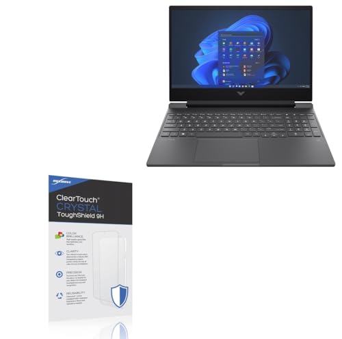 BoxWave Screen Protector Compatible With HP Victus 15 (15t-fa000) - ClearTouch Crystal ToughShield 9H (2-Pack), Clear 9H Tough Flexible Film Screen Protector