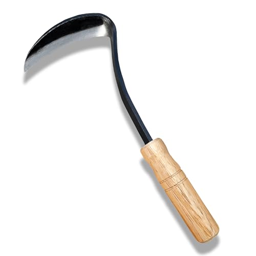 CHASONGHUI Japanese-Style Hoe Gardening Tools Weeding Tools For Garden Weed Remover Tool High-Carbon Steel With Hard Solid Wood Handle(Brown)
