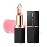 BLUE LOVE Color Changing Flower Lipstick - Hydrating Jelly Lip Balm with Flower Inside, Long-Lasting Moisturizer & Nourishing Lip Gloss for a Beautiful, Customizable Look (Pink)