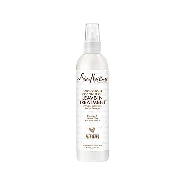 SheaMoisture-100-Virgin-Types-100-Extra-Virgin-8-oz SheaMoisture Leave-in Conditioner Treatment for All Hair Types 100% Extra Virgin Coconut Oil Silicone Free Conditioner 8 oz