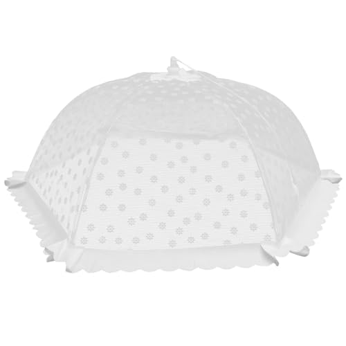 FUNOMOCYA Cubierta Plegable para Alimentos Malla Protectora Blanca Red para Comida en Mesa de Comedor Funda Antipolvo y Antimoscas Adecuado para Uso Doméstico Aire Libre