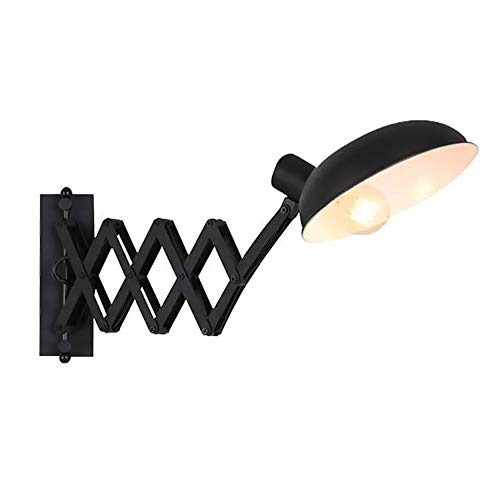 Preisvergleich Produktbild Wandleuchte Retro Wandleuchte Wandleuchte Retractable Wandleuchte, Schwarz Schlafzimmer Wohnzimmer Study Wandleuchte Bedside Restaurant Industrie Stil Schmiedeeisen Dekorative Wandlaterne