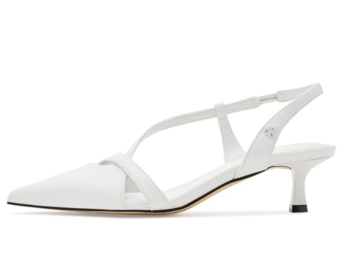 Calvin Klein Women's Arlanna Pump, White Leather 140, 8 - image 4