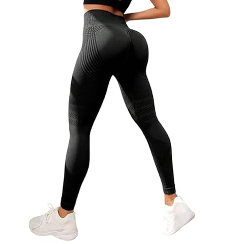 Yaxhsi Slimove Cellulite Leggings, Slimove 3D Leggings Cellulite, High Waisted Shaping Breathable Yoga Fitness Pants (Black,X-Large)