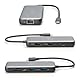 DIGITUS USB-C Docking Station - 8-Ports - 2X HDMI UltraHD 4k/60Hz - 2X USB-A 3.2 Gen2-1x USB-C 100W PD 3.0-1x RJ45 - Dual Kartenleser - Grau