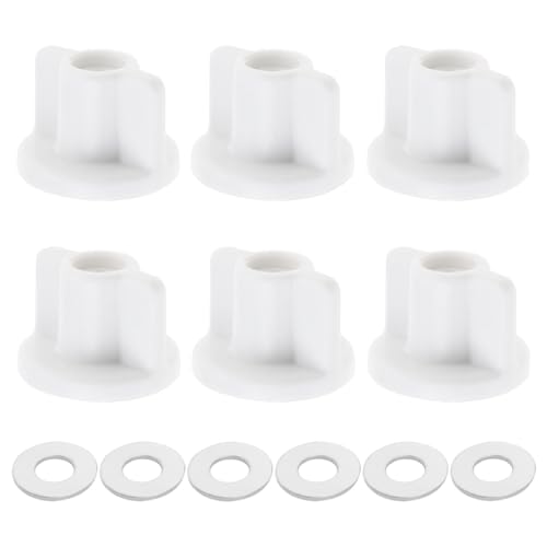 Ieron 6er-Pack Toilettensitz-Rückenmuttern- und Unterlegscheiben-Set mit M6-Gewinde für Oben montierte Toilettensitz-Scharniermuttern, Größe 17,5 x 25 mm