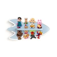 Wall Mounted Display Shelf for Tonies Figures, Decorative Kids Room Storage Organiser, Heart Butterfly Dinosaur Rocket Shapes, Magnetic Figure Holder (Rocket)