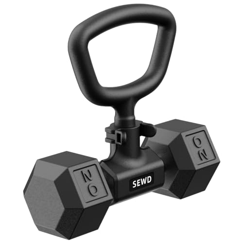 Dumbbell Kettlebell Converter by SEWD – Convert Dumbbells into Kettlebell for Home Gym Fitness – Adjustable Weights & Up to 220LB Capacity Kettlebell Handle for Weight Lifting, 90-Degree Rotating - Image 3