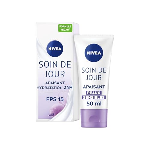 NIVEA - Soin De Jour Apaisant - Crème Visage FPS 15 - Hydratation Intense 24H - Nourrit - Huile De Pépins De Raisin Et Extrait De Réglisse - Texture Fondante -...