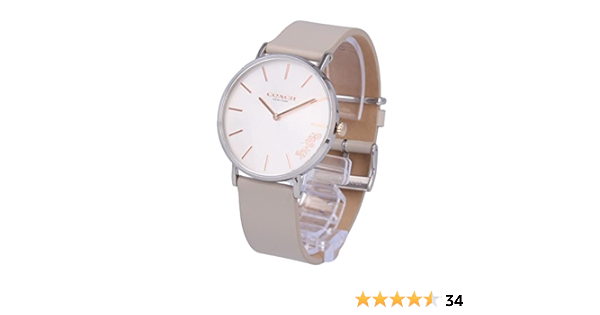 Amazon.co.jp: [コーチ]COACH 腕時計 ペリー 36mm 革ベルト シルバー