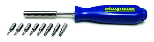 Image of Eazypower 79770 9-Piece Security Tee*Star Magnetic Screwdriver T7,T8,T9,T10,T15,T20,T25,T30 Isomax 1-inch Bits 7-1 /2-inch Handle with Tip Storage