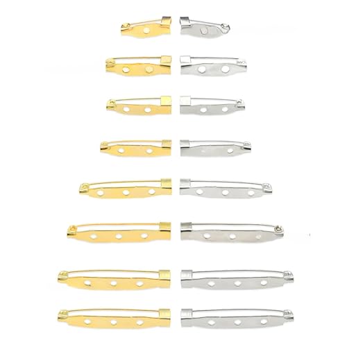 Image of Satra Traders Hole Metal Brooch, Lock Pins, Backs Safety Clasp Brooch, Jewelry Pins for DIY Craft Making | 100pcs (25mm 2 Hole)