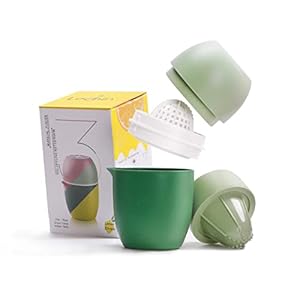 Lechin Hand Juicer – Citrus Juicer with Lemon Shape – Hand Lemon Juicer with Two Press Options for Different Fruits (Green)