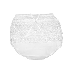 PICCOLO HOSIERY Baby Girls Newborn Cotton Rhumba Ruffle Lace Panty – Diaper Cover Bloomer