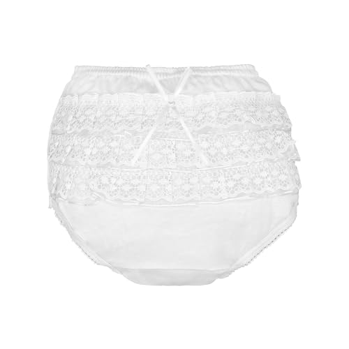 PICCOLO HOSIERY Baby Girls Newborn Cotton Rhumba Ruffle Lace Panty – Diaper Cover Bloomer