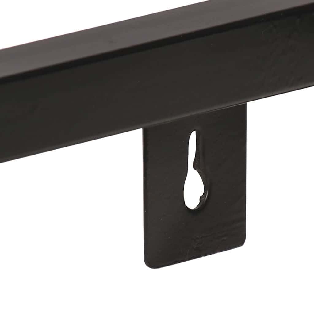 2er Set Wandregal Industrial Altholz Massiv 80 cm Recyceltes Holz Schwarz Schwebendes Regal mit Eisenrahmen für Wohnzimmer Küche Badezimmer Dekoration