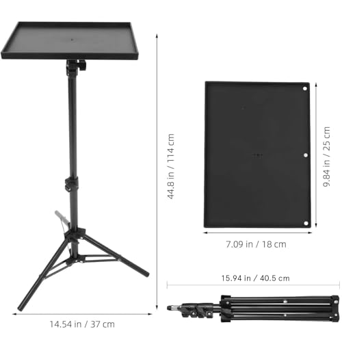 Image of MAGICLULU Projector Stand Tripod 44.88 Inch Height Adjustable Tripod Stand Portable Projector Table with Tray for Office Home Movie Equiqment (Tray Size 7.09 x 9.84Inch)