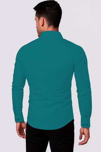 Image of Men's Solid Cotton Regular Fit Full Sleeve Collared Neck Casual Shirt for Men Stylish Latest, Formal