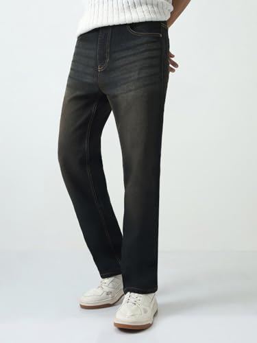 Image of Urbano Fashion Men's Straight Fit Heavy Washed Jeans Stretchable