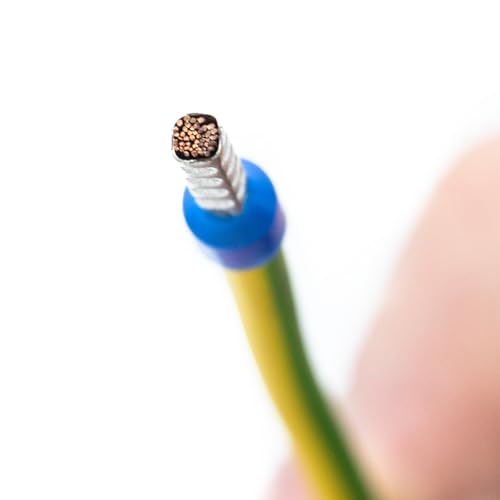 ERKO Aderendhülsen Aderquerschnitt 0,25 mm2 Länge 6mm 100 Stück professionelle Kabelschuhe aus galvanisch verzinktem Kupfer mit Polyamidisolierung, Kabel Steckverbinder für Elektriker