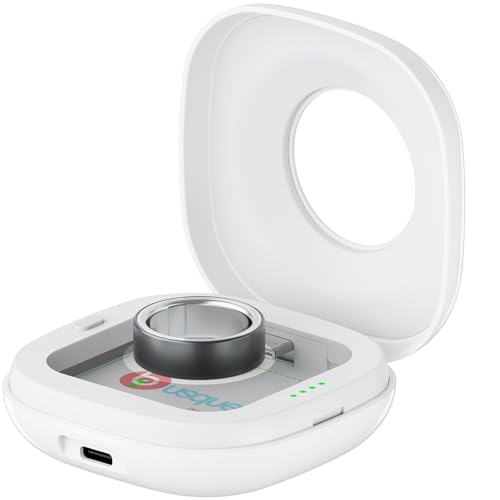 Portable Charging Case Compatible with Oura Ring 4 Charger Fits All-Sized Dock 50-Day Runtime White (Case Only)