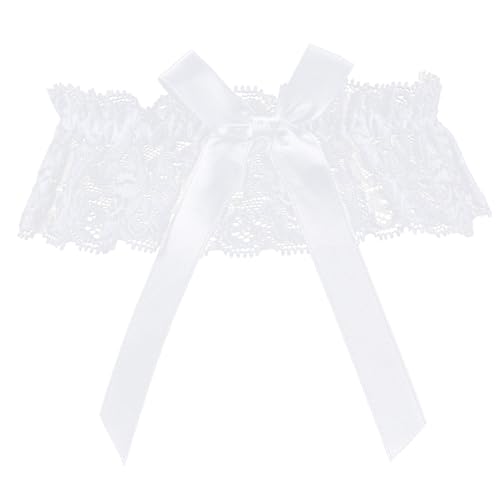 Ouligay Weiß Strumpfband Hochzeit Damen Spitze Weiße Strumpfbänder für Die Braut Brautschmuck,Oberschenkel Strumpfband,Wedding Garters for Bride...