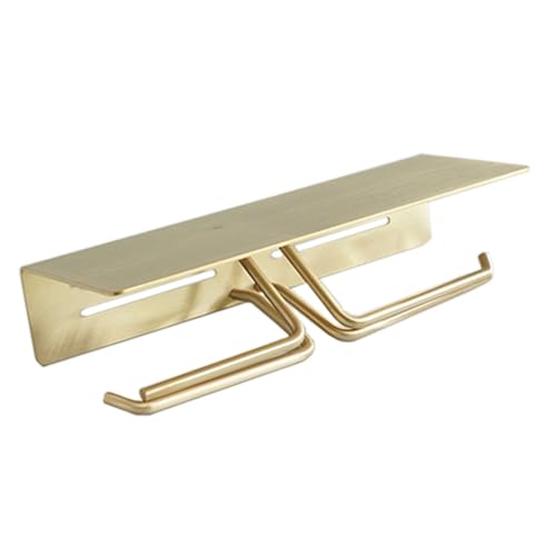 AXCIS（アクシス） put トイレットペーパーホルダー 棚付 トイレ収納 インテリア雑貨 (ブラス, ダブル)