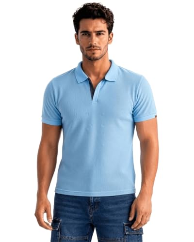 Image of Status Quo Men's Polo T-Shirt | Rich Cotton Blend | Slim Fit | All Day Comfort | Contrast Inner Placket | Polo Collar