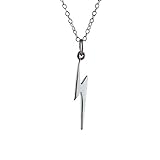 Sterling Silver Lightning Bolt Necklace Dainty Charm Jewelry Handmade Gift 18 Inch Chain