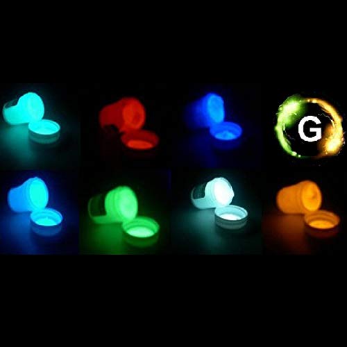 7 Color Set of 1oz Glow in The Dark Paint, Luminous, Glowing