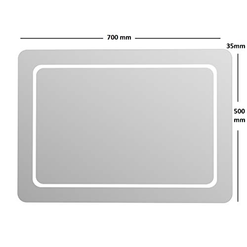 Warmiehomy LED Illuminated Bathroom Mirror with Demister Pad and Touch Switch