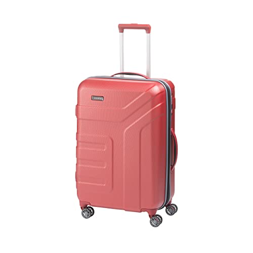 travelite 4-Rad Koffer Größe M mit Dehnfalte + TSA Schloss, Gepäck Serie VECTOR: Robuster...