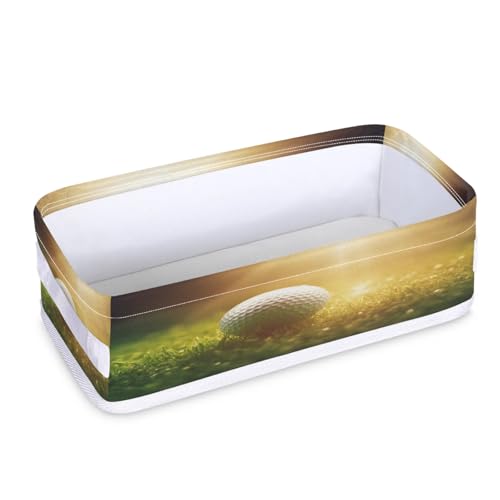 Tablerazzi Toilet Tank Topper Paper Basket with Handle, Golf Print Bathroom Storage Basket for Organizing, Small Fabric Storage Bins for Bathroom Decor
