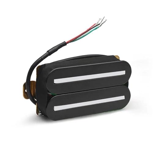 エレキギターピックアップセット エレキギターハムバッカーデュアルコイルデュアルレールギターブリッジピックアップ 57 ミリメートルスチールポールブラックグリーンレッドライトブルー(Black)