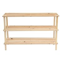 tradefirst 3-Tier Wooden Shoe Rack, Rustic Style, 3 Shelves, Perfect for Hallway, Easy Assembly, No Tools Required