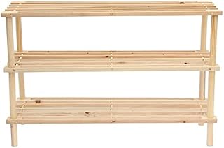 tradefirst 3 Tier Wooden Shoe Rack, Shoe Storage Bench Made From Natural Wood Perfect For Corridor, Bedroom & Small Spaces, Wooden Shoe Rack 3 Tier Shoe Rack Wooden