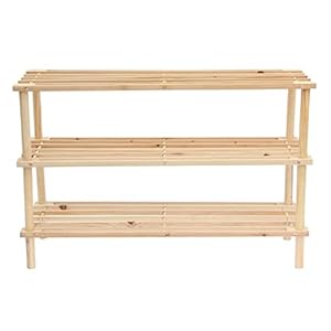3-Tier Wooden Shoe Rack, Rustic Style, 3 Shelves, Perfect for Hallway, Easy Assembly, No Tools Required