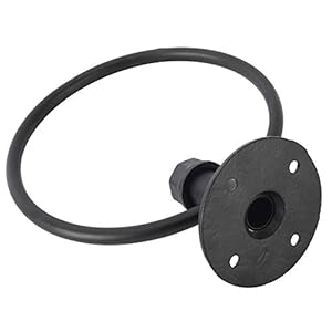 HighFree Industrial Pipe Hand Towel Rack Ring Round Wall Mounted Metal Hand Towel Holder Farmhouse Hand Towel Ring for Bathroom Kitchen Black 1