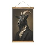 Jubonexis Schwarze Ziege im Gothic-Anzug, Leinwand, 