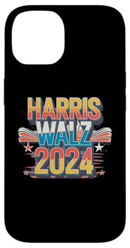 Carcasa para iPhone 14 Harris Walz 2024 Partidario de la campaña electoral retro Groovy