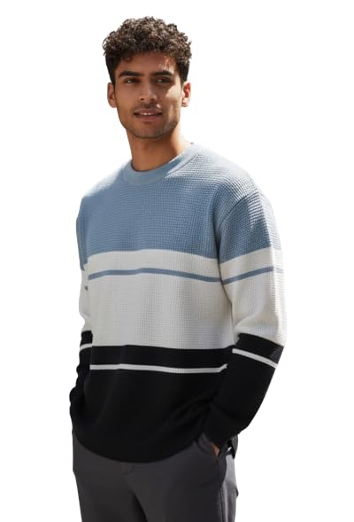 Men’s Color Block Crew Neck Sweater | Full Sleeve Casual Knitwear for Everyday Wear-picture-26